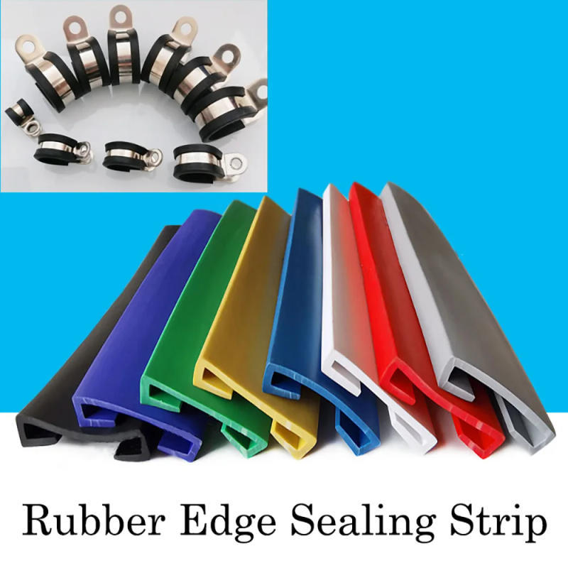 Description Picture 3 of itemBlack/Red/White/Transparent Rubber Edge Strip U-Shape Anti Oil Seal Edge Shield Encloser Fuel Tank Strap Protective Sleeve Clamp