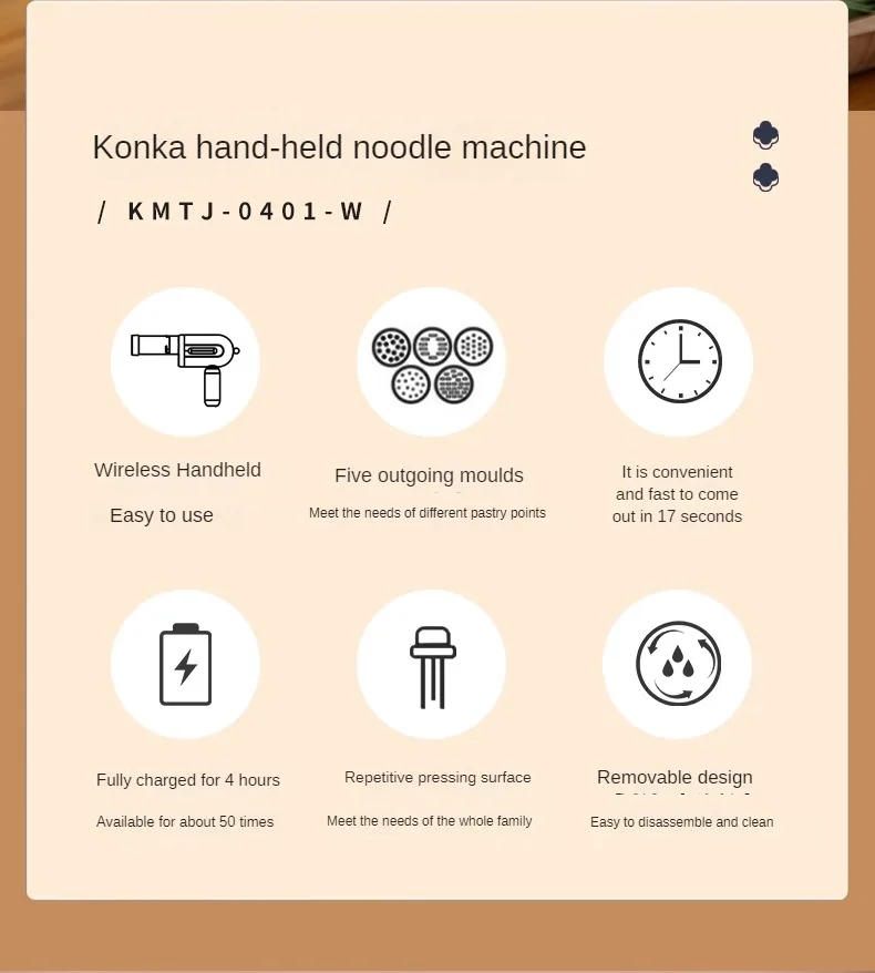 Description Picture 3 of itemHandheld Electric Noodle Maker Household Automatic Intelligent Noodle Press Pasta Machine Dough Roller Machine Home Appliance