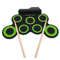 Electronic Drum Set USB Roll-Up Silicon Drums Pad Digital Foldable Electric Portable Compact Size Kit Hand Practice With Pedal