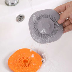 Shower Drain Hair Catcher, Shower Drain Convex Silicone Hair Stopper with Suction Cup