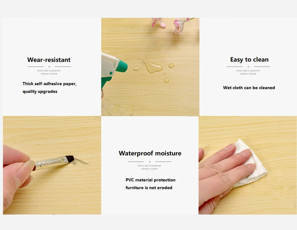 Description Picture 6 of itemWaterproof Wood Vinyl Wallpaper Roll Self Adhesive Decor Contact Paper Doors Cabinet Desktop Modern Furniture Decorative Sticker