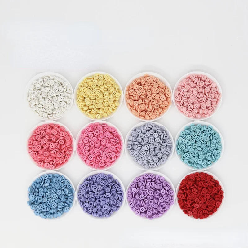 Description Picture 4 of item50/100pcs 6mm Mini Resin Buttons 2 Hole Round Tiny Buttons for DIY Craft Doll Clothing Sewing Embellishments Scrapbooking