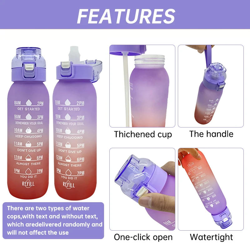 Description Picture 3 of itemLUSQI 1LGradient Scale Flavor Water Bottle With 2Pods Scent Water Cup Fragrant Kettle For Travel Sports Summer Drinkware