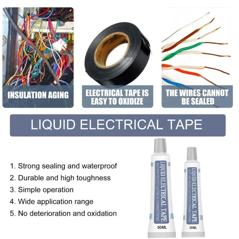 Description Picture 5 of itemLiquid Insulating Tape Waterproof Electrical Retardant High Temperature Cable Repair Wire Coat Paste Fast Fixed Dry Sealing Glue