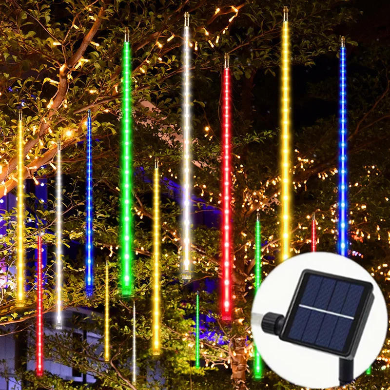 Description Picture 2 of itemSolar LED Outdoor Lighting Meteor Shower String Lights 8 Tubes Holiday Lights Christmas Tree Garland Wedding Garden Decoration