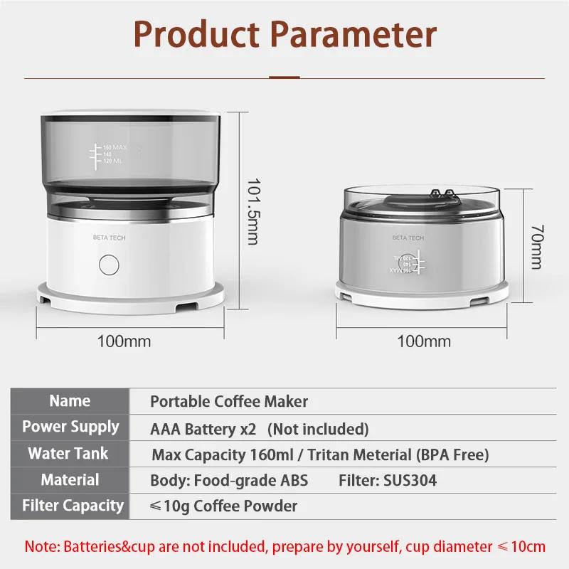 Description Picture 4 of itemMini Coffee Maker Hand-Pressed Coffee Machine Cafetera Coffee Grinder Automatic Hand Drip Coffee Americano Maker Coffeeware