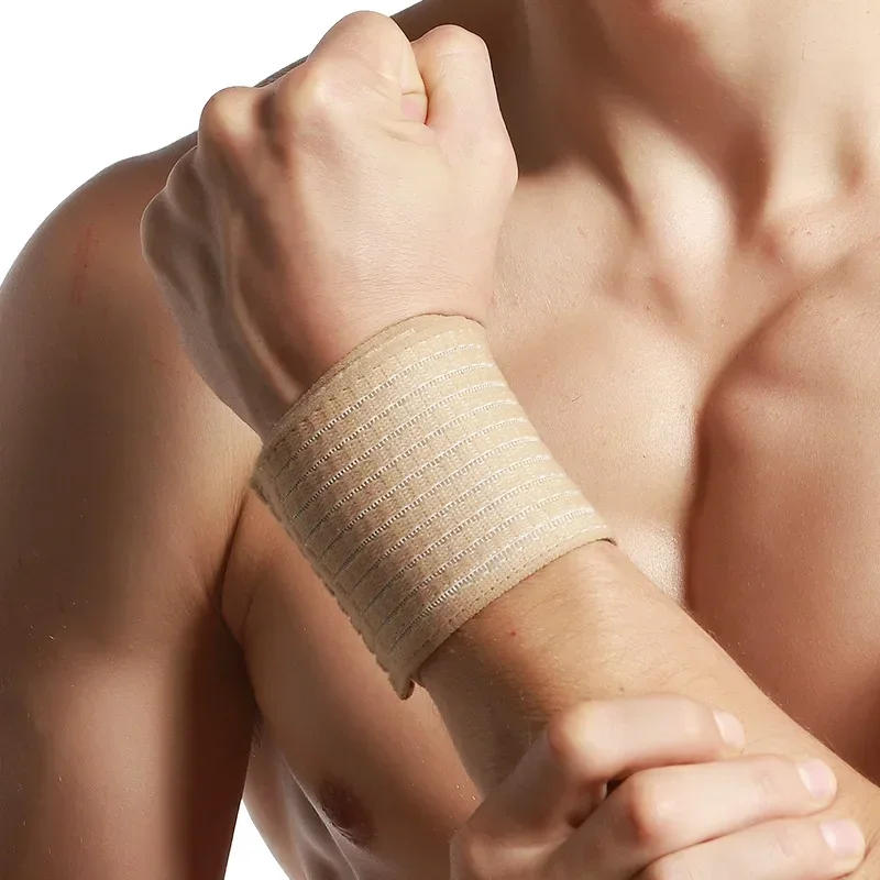Description Picture 5 of item1pc Fitness Elastic Wrist Band Brace Strap Power Weight Lifting Hand Wrap Support Gym Training Bar Wristband