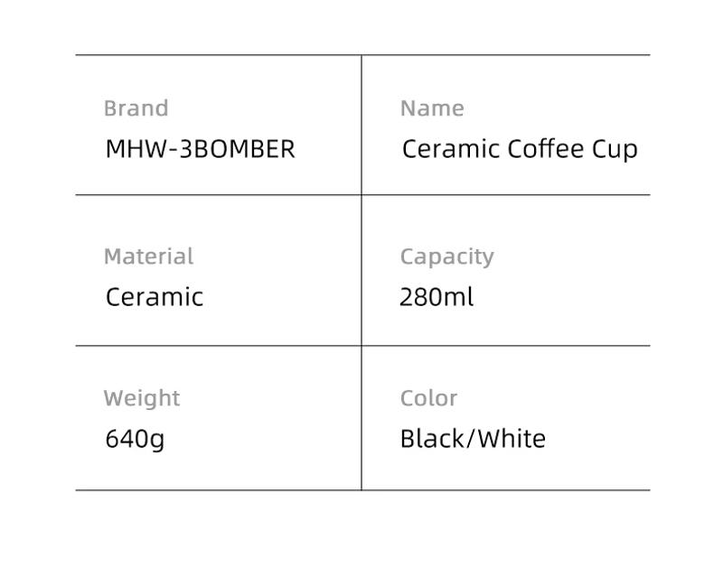 Description Picture 3 of itemMHW-3BOMBER 280ml Ceramic Coffee Cup with Saucer & Spoon Set Art Latte Espresso Mug for Tea Cappuccino Home Kitchen Accessories