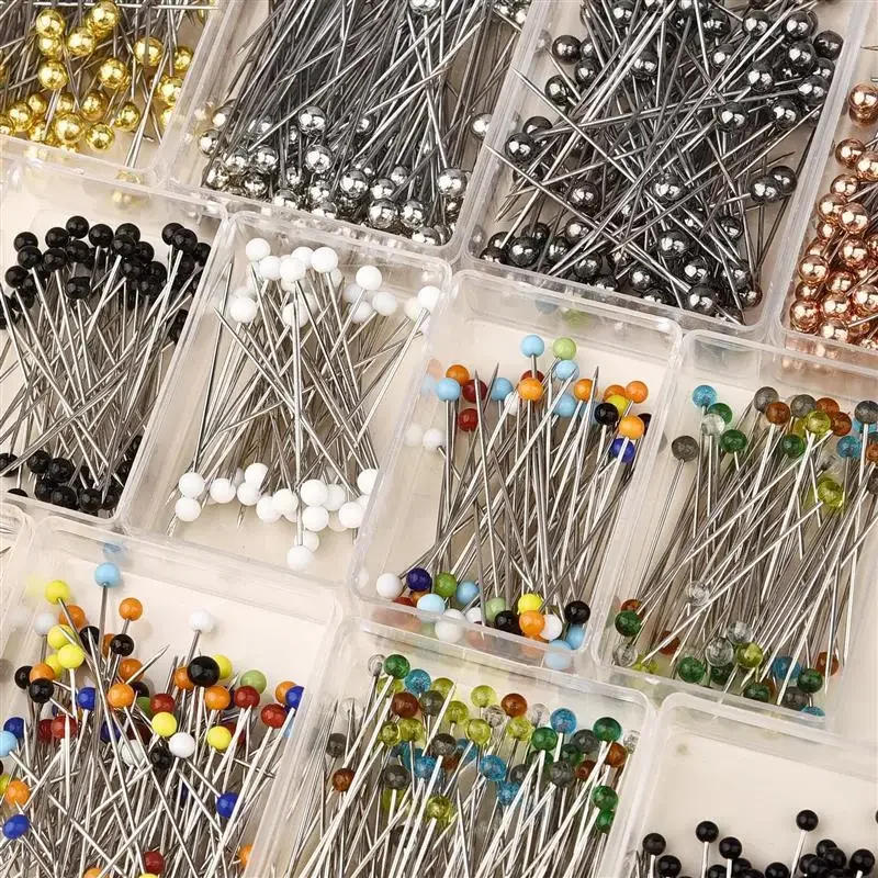 Description Picture 6 of itemNew Fashion Sewing Needles Colored Glass/Ceramics Head Bead Pin Stitch Knitting Needles Sewing Fixed DIY Safety Pin 32mm