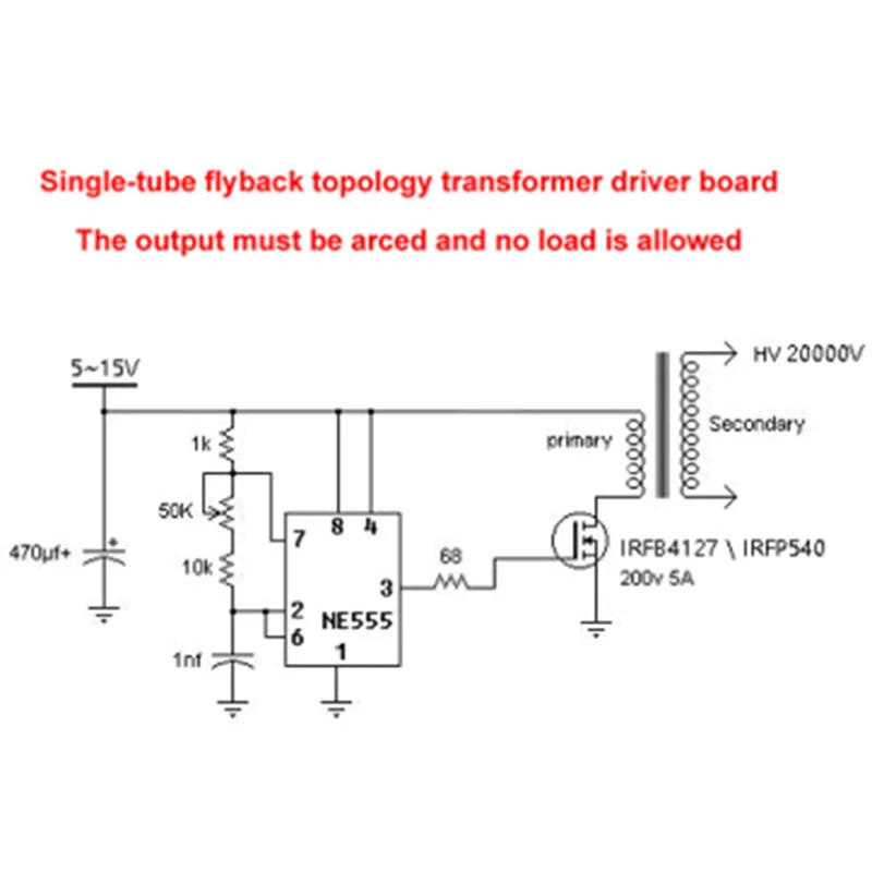 Description Picture 4 of item20KV High Frequency High Voltage Transformer Ignition Coil Inverter Driver Board Fume Purifier Negative Ion Generator Hot