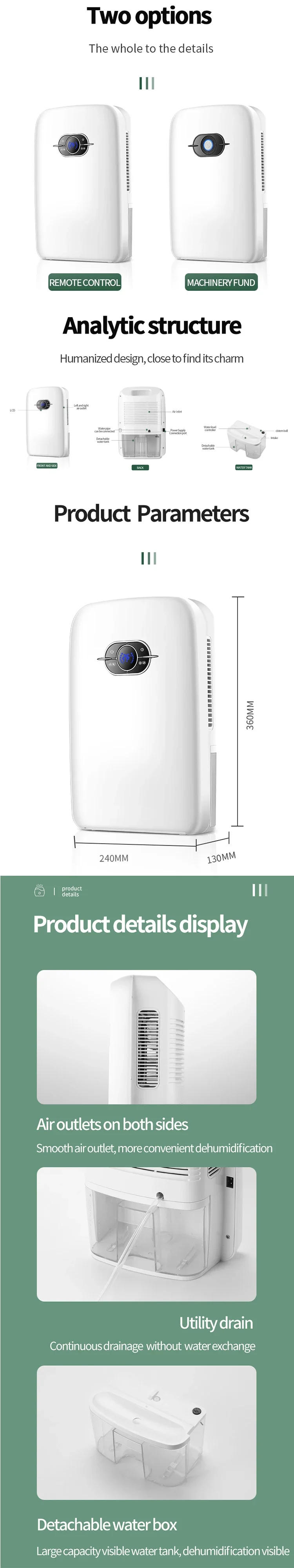 Description Picture 4 of itemHouselin Portable Dehumidifier (700 sq ft), for Home, Kitchen, Bedroom, Basement, Caravan, Office, Garage