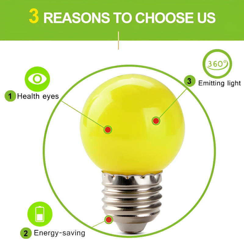 Description Picture 5 of item10PCS E27 B22 LED color bulb 8 colors available 220V LED Christmas decoration bar energy-saving lamp practical light bulb