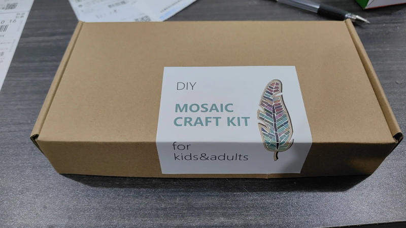 Description Picture 2 of itemDIY Mosaic Craft Kit for Kids Adults Decoration Kit Feather Glass Mosaic Puzzle Arts and Craft Kit