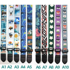 Guitar Straps Cartoon Cute Funny Adjustable Guitar Belts Shoulder for Acoustic/Electric Guitar Bass Ukulele Accessories