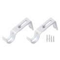 2pcs Heavy Duty Curtain Rod Bracket Practical Bracket Hang Curtain Rod Holders Tap Right Into Window Frame Rod High Quality