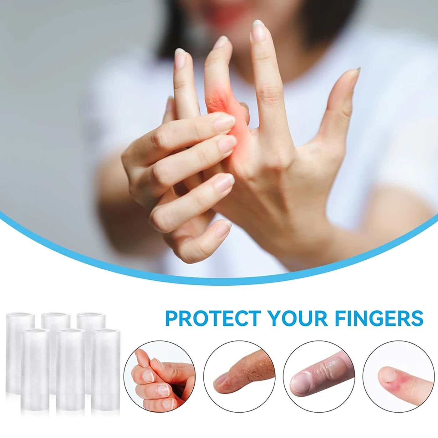 Description Picture 6 of item10PCS Gel Finger Sleeve Protectors Silicone Finger Sleeves Support Fingertips Protection Finger Covers Protector for DIY