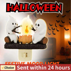 Halloween Decoration Ghost Campfire Nightlight Ghost Campfire Flickering Plug In Night Light Halloween Ghost Pumpkin Night Light