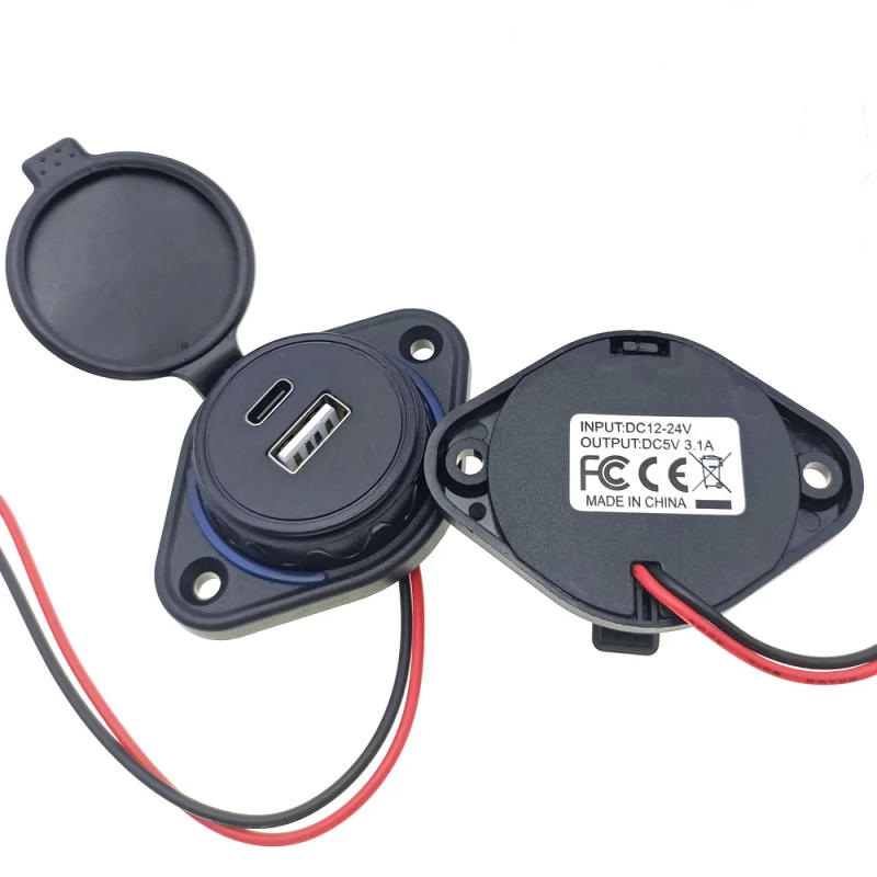 Description Picture 5 of itemUSB+Type-C Charging Connector 12-24V 3.1A Car Power Socket Adapter Phone Charging for Motorbike Car Boat ATV UTV Camper Caravans