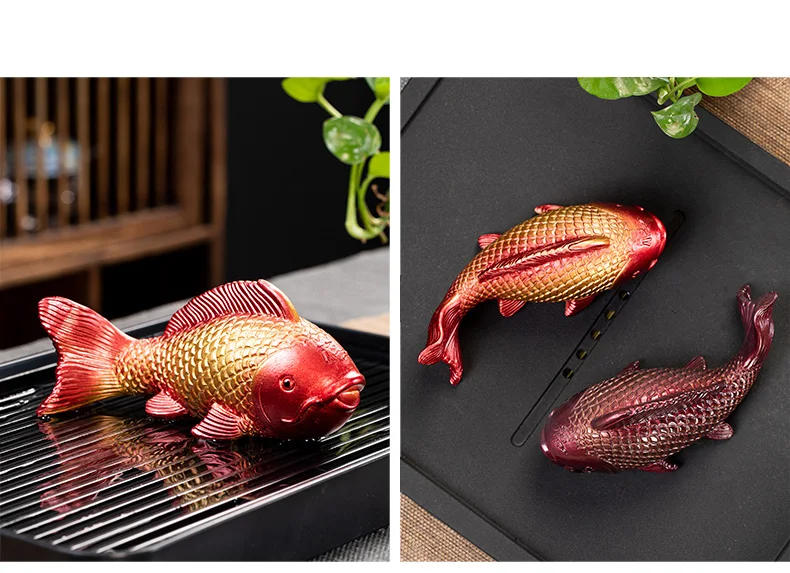Description Picture 5 of itemCreative Carp Color-changing Tea Pet Exquisite Resin Animals Decoration Tea Table Desktop Feng Shui Ornaments Tea Accessories