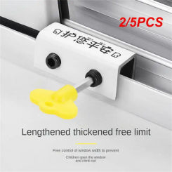 2/5PCS Non-perforated Window Screen Limiter Aluminum Alloy Door and Window Fixed Push-pull Child Lock Buckle Anti-theft