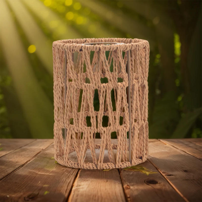 Description Picture 5 of itemPaper Rope Lamp Shade Ceiling Light Fixture Shade Decorative Tabletop Lamp Shade Wall Sconces Light Cover for Table Floor Lamp