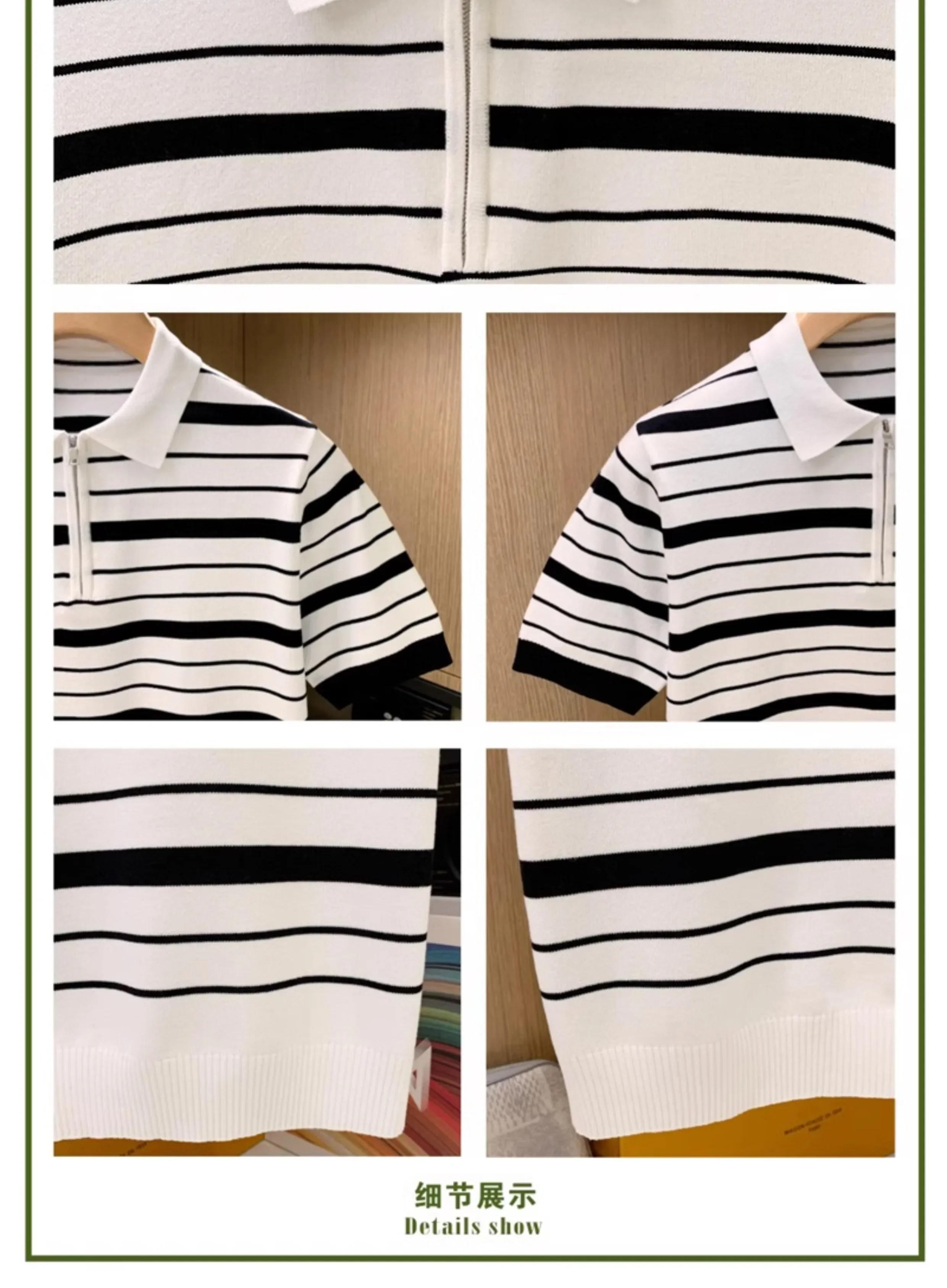 Description Picture 5 of itemKorean Style Fashion Men's Polo Shirt Short Sleeve Lapel Shirts Casual Sport Mens Streetwear Stripe Contrast Polos -shirts W48