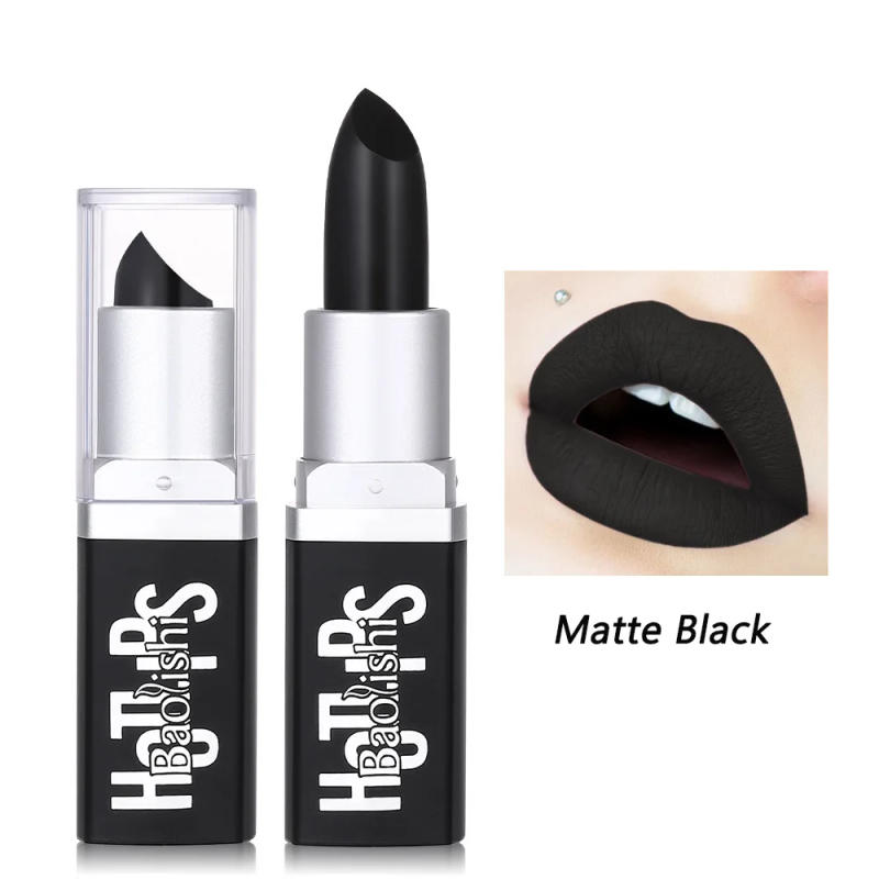 Description Picture 5 of itemMatte Black Lipstick Makeup Halloween Pearl Black Lip Gloss Dark Paint Stick Durable Waterproof Make Up 1pcs