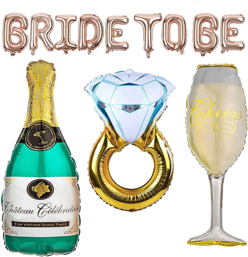 Description Picture 4 of item38Pcs Bridal Shower Party Supplies & Engagement Party Decor, Bride to Be Banner & Sash, Veil, Ring & Champagne Foil Balloons