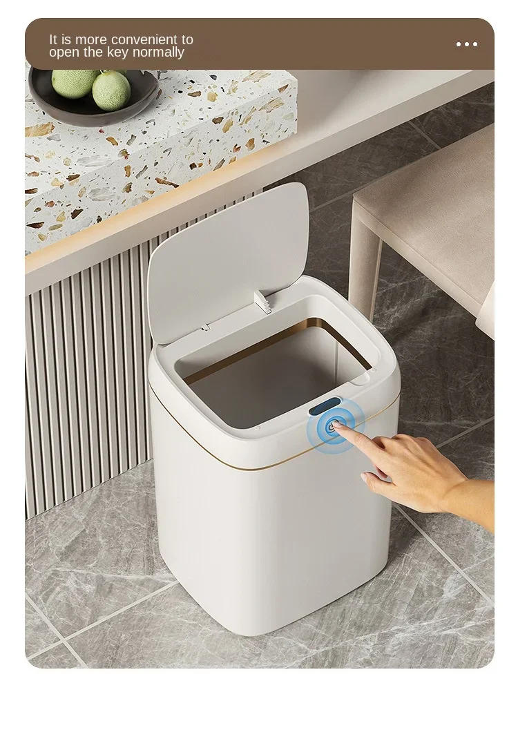 Description Picture 5 of item11/13L Smart Trash Can Automatic Sensor Garbage Can Light Luxury Bathroom Kitchen Garbage Living Room Recycle Bins Wastebasket