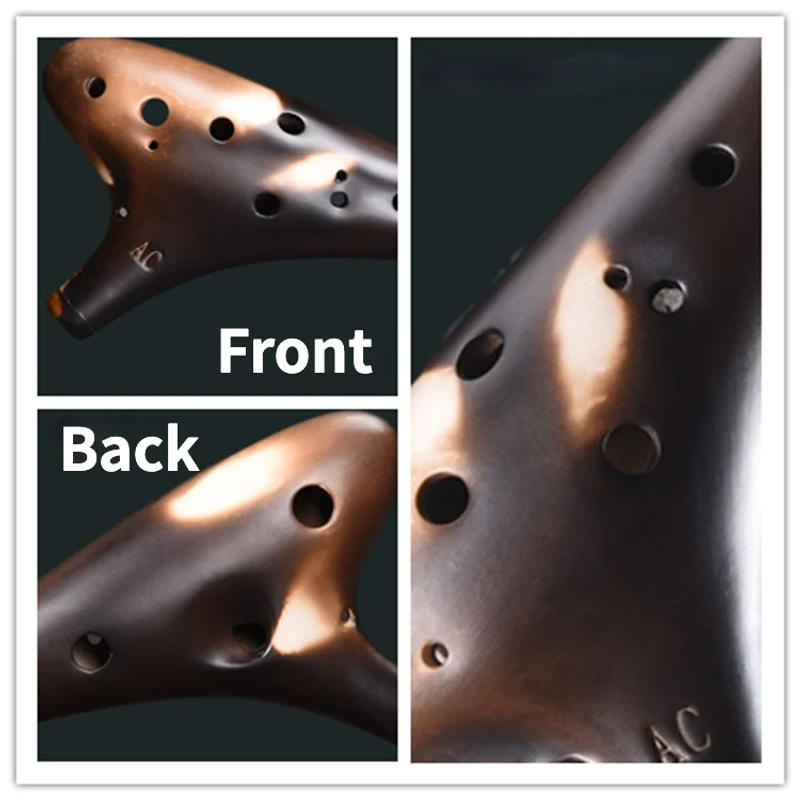 Description Picture 5 of itemCeramic Ocarina12 Hole Ocarina Classic Straw Fire Alto C Tones Ceramic Ocarina Chinese Flute Tao Music Instrument Collectible
