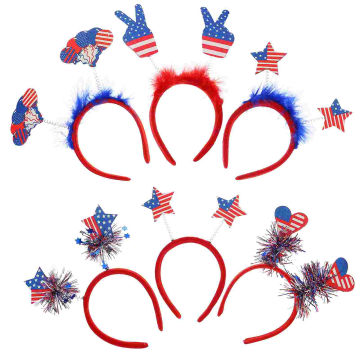 6Pcs Star Shape Headbands Independence Day Headpieces Festival Party Hair Bands