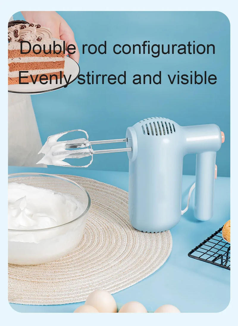 Description Picture 4 of itemElectric Automatic Stirrer Handheld Egg Beater Milk Foamer Cream Butter Whisk Cake Bake Dough Mixer Stainless Steel Food Blender