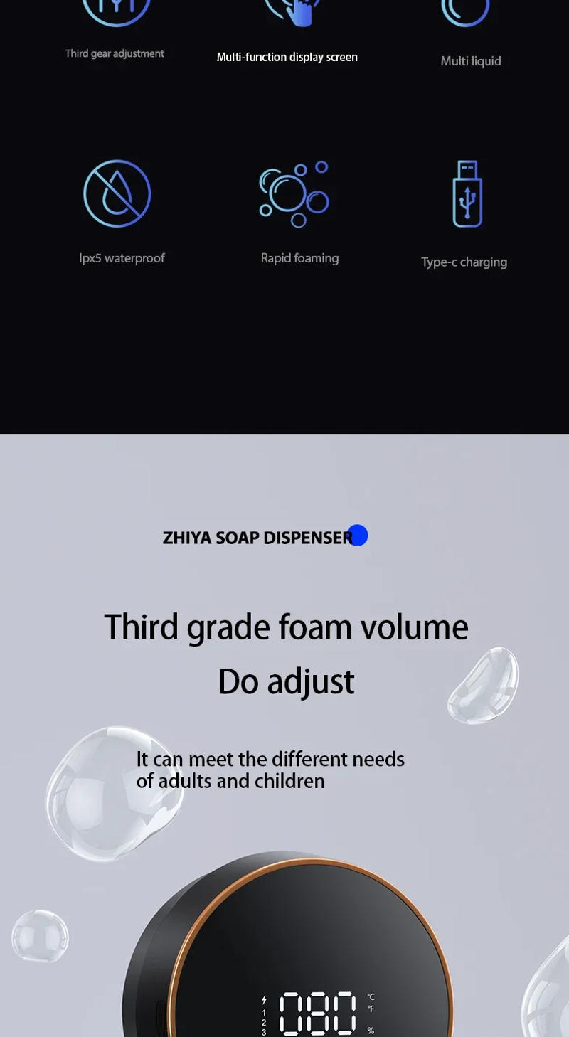 Description Picture 5 of itemAutomatic Soap Dish Fast Foaming Easy Installation Kitchen Soap Dispenser Hands Long Endurance Shower Kit Bathroom Equipment