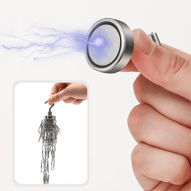 Description Picture 2 of itemKey Holder Home Decoration 5pcs/10pcs Super Strong Neodymium Magnetic Hook Ring Metal Magnet with Curved Hook Hanger for Fridge