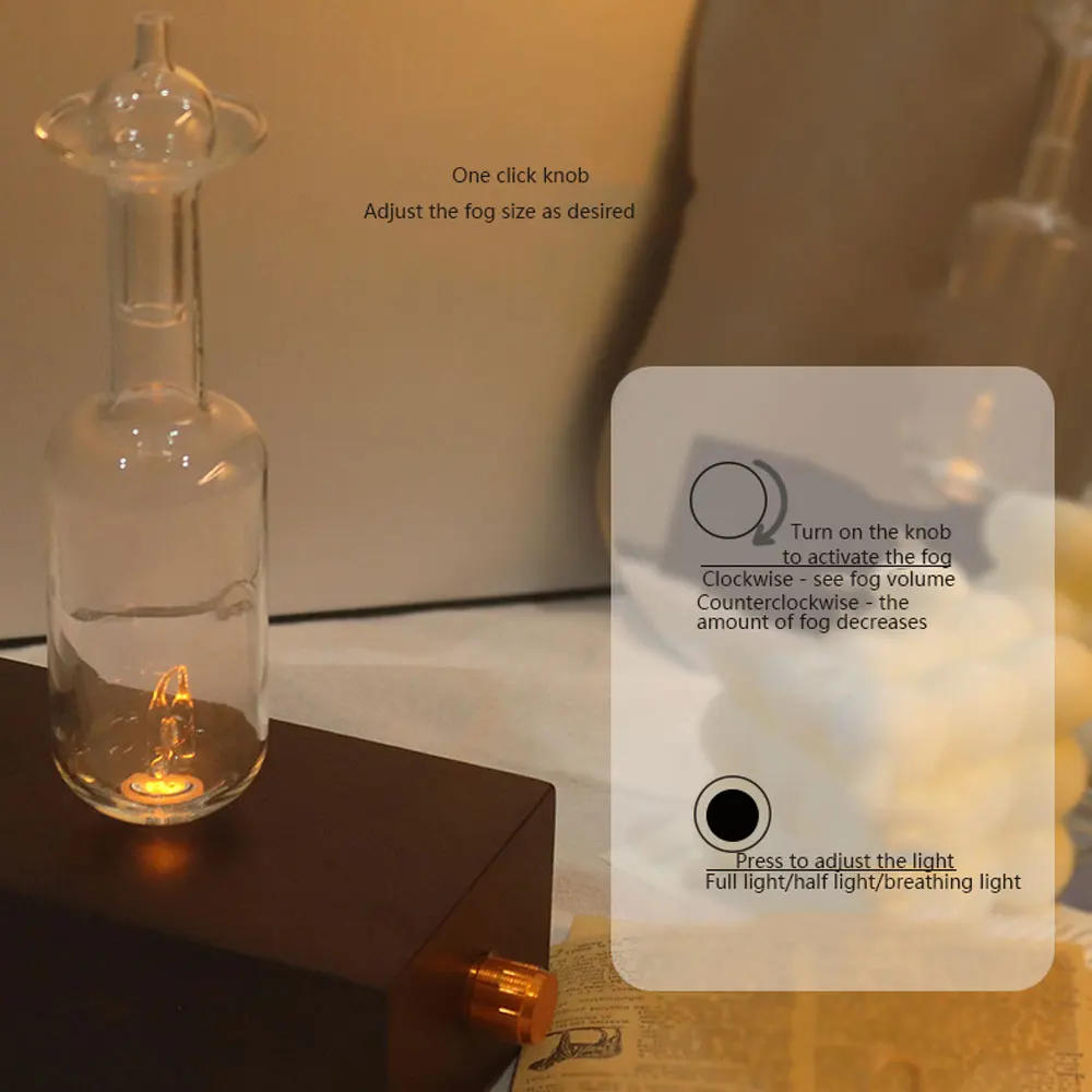 Description Picture 4 of itemGlass Bottle Essential Oil Diffuser USB Waterless Home Air Aroma Diffuser 2600mAh Battery Spray Fragrance Machine For Office