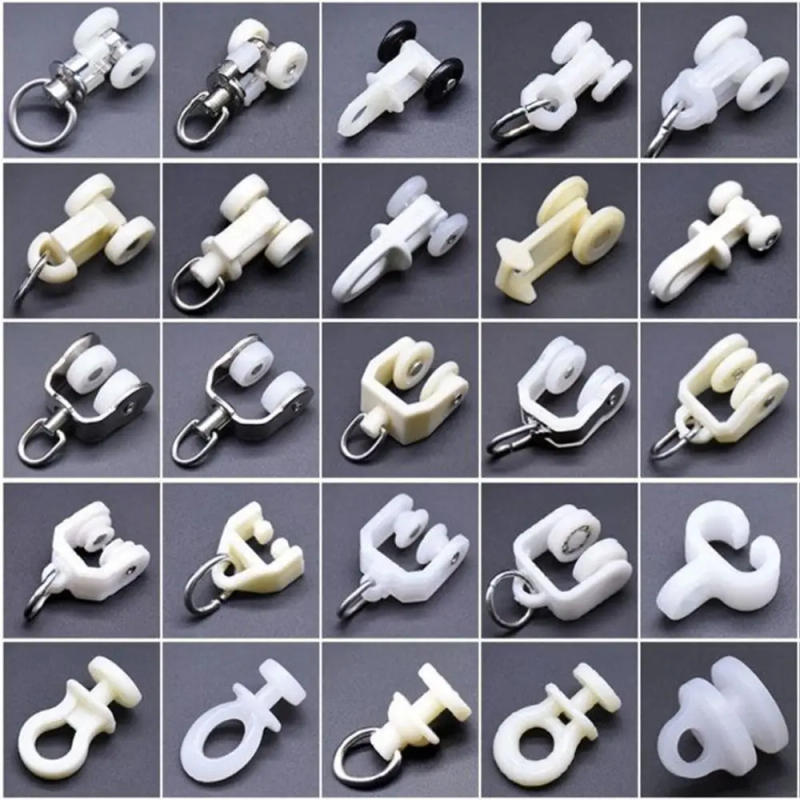 Description Picture 2 of item10Pcs Straight Curved Track Rollers Curtain Wheels Rail Curtains Hook Ring Slider Furniture Hardware Curtain Rod Pulley