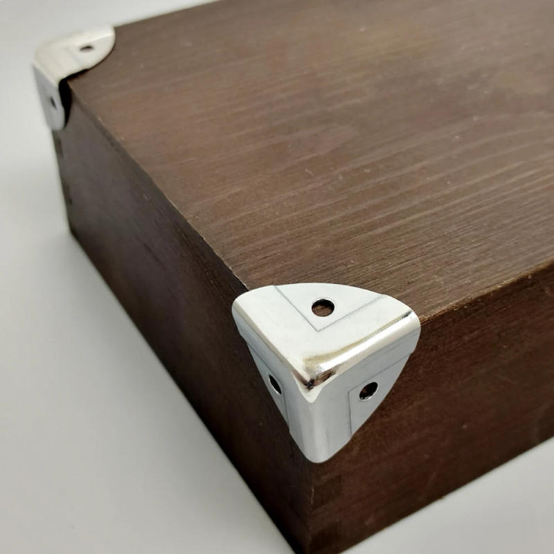Description Picture 5 of item4/8/12 PCS Antique Style Metal Box Corner Iron Protection Case Edge Guard Corner Cover Chrome Furniture Hardware Corner Brackets