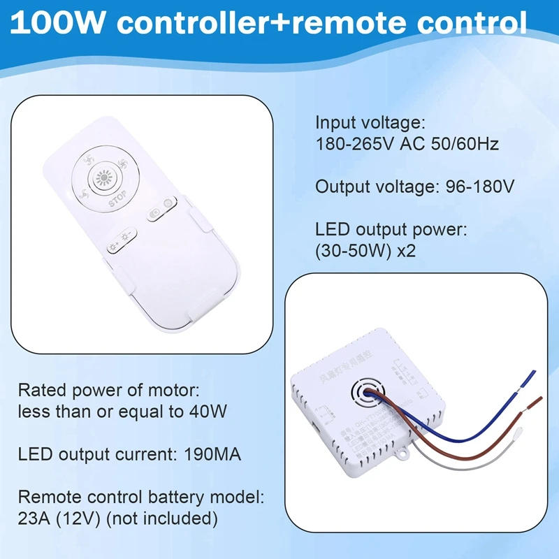 Description Picture 4 of itemBedroom Ceiling Fan Light Remote Control 100W Receive Controller Driver Fan Light Accessories 30-50W X 2