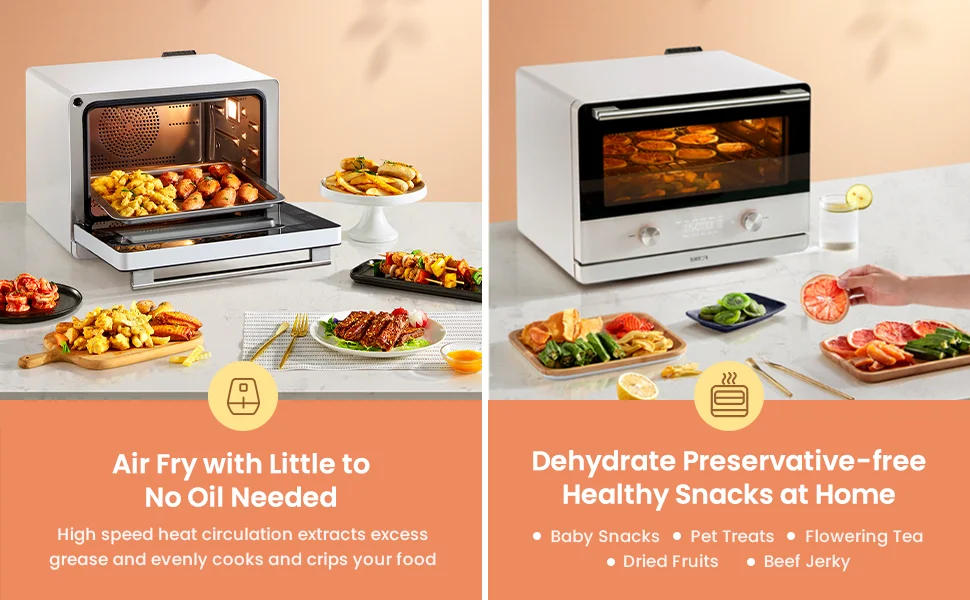 Description Picture 5 of itemChefCubii 4-in-1 Countertop Convection Steam Oven, Air Fryer, Dehydrator with True Convection Bake, Steam-Bake, Broil, 40 Preset