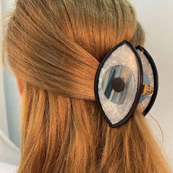 Elegant Funny Korean Oval Contrast Color Blue Eye Acrylic Hair Claw Shark Clip Hair Clip Hair Accessories