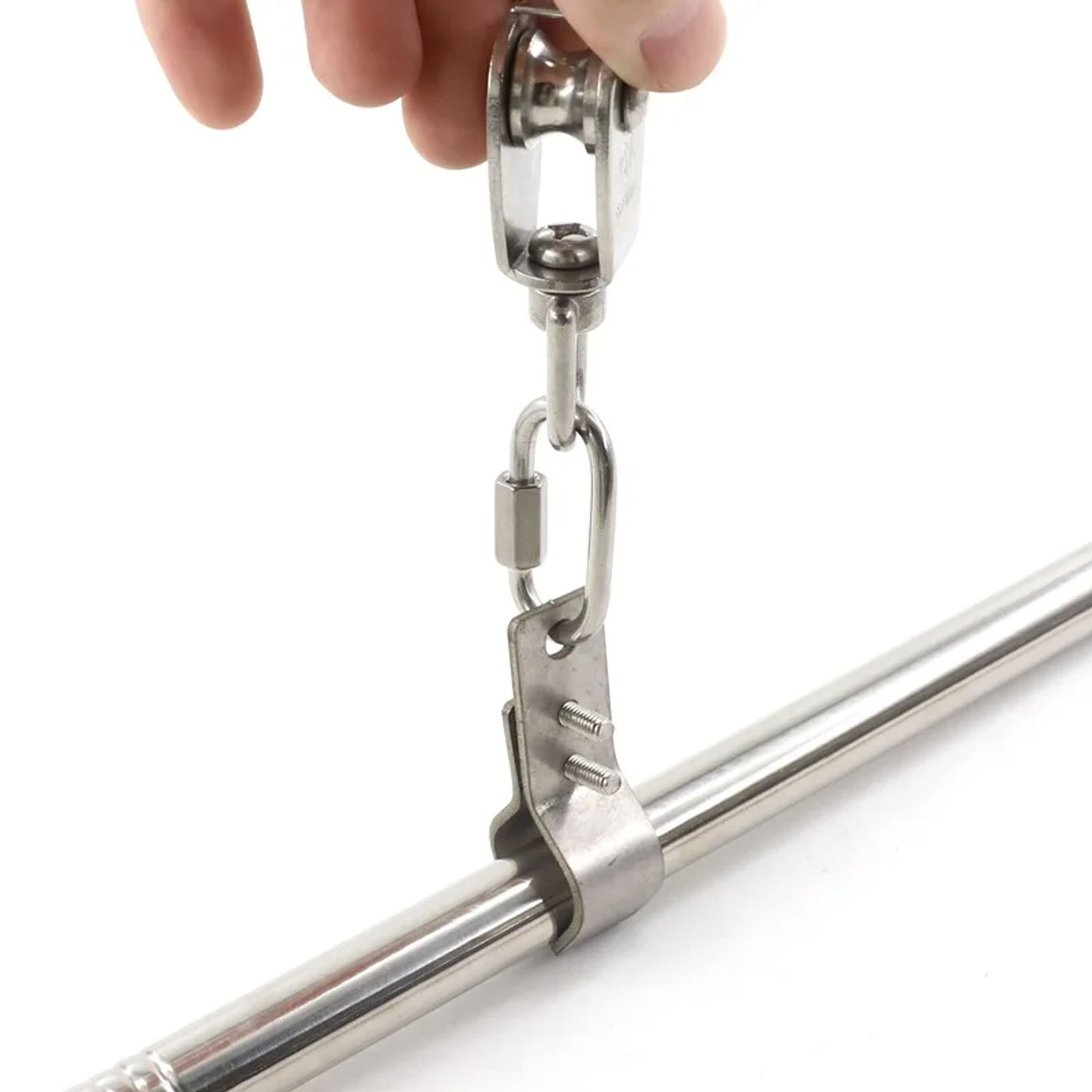 Description Picture 4 of item2~20Pcs SS304 Stainless Steel Pipe Clamp Wave Sunshade Nets Accessories Sun Shade Net Install Kit Adjustable Fixed Pipe Clamps