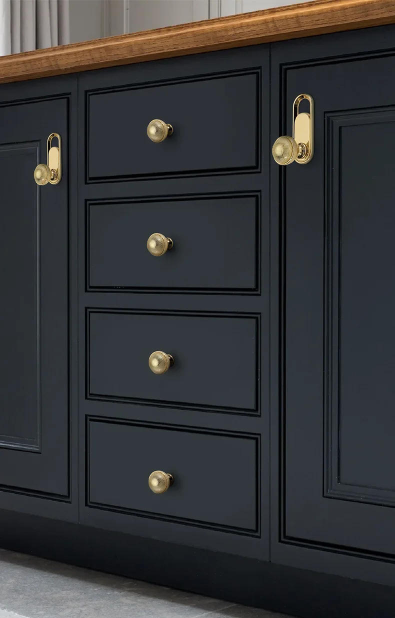 Description Picture 6 of itemModern Simple Round Black Gold Single Hole Handles Cabinet Door Knobs and Handles Drawer Pulls Furniture Hardware