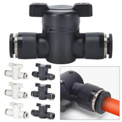 1Pcs Pipe Fitting Hand Valve 4mm 6mm 8mm Quick Joint Connector Pneumatic Valve Current-limiting Push In Turn Switch