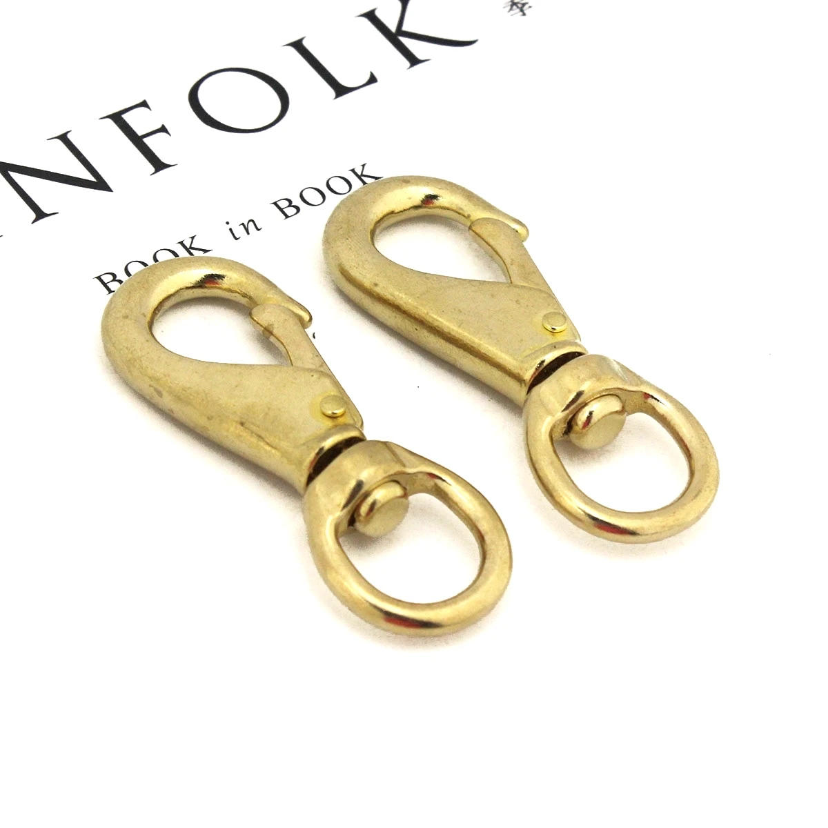 Description Picture 6 of item3pcs Solid Brass Swivel Eye Snap Hook Multi-use Boat Hook Fob Clip Horse Gear Marine Pet Rope Clips 6/8"