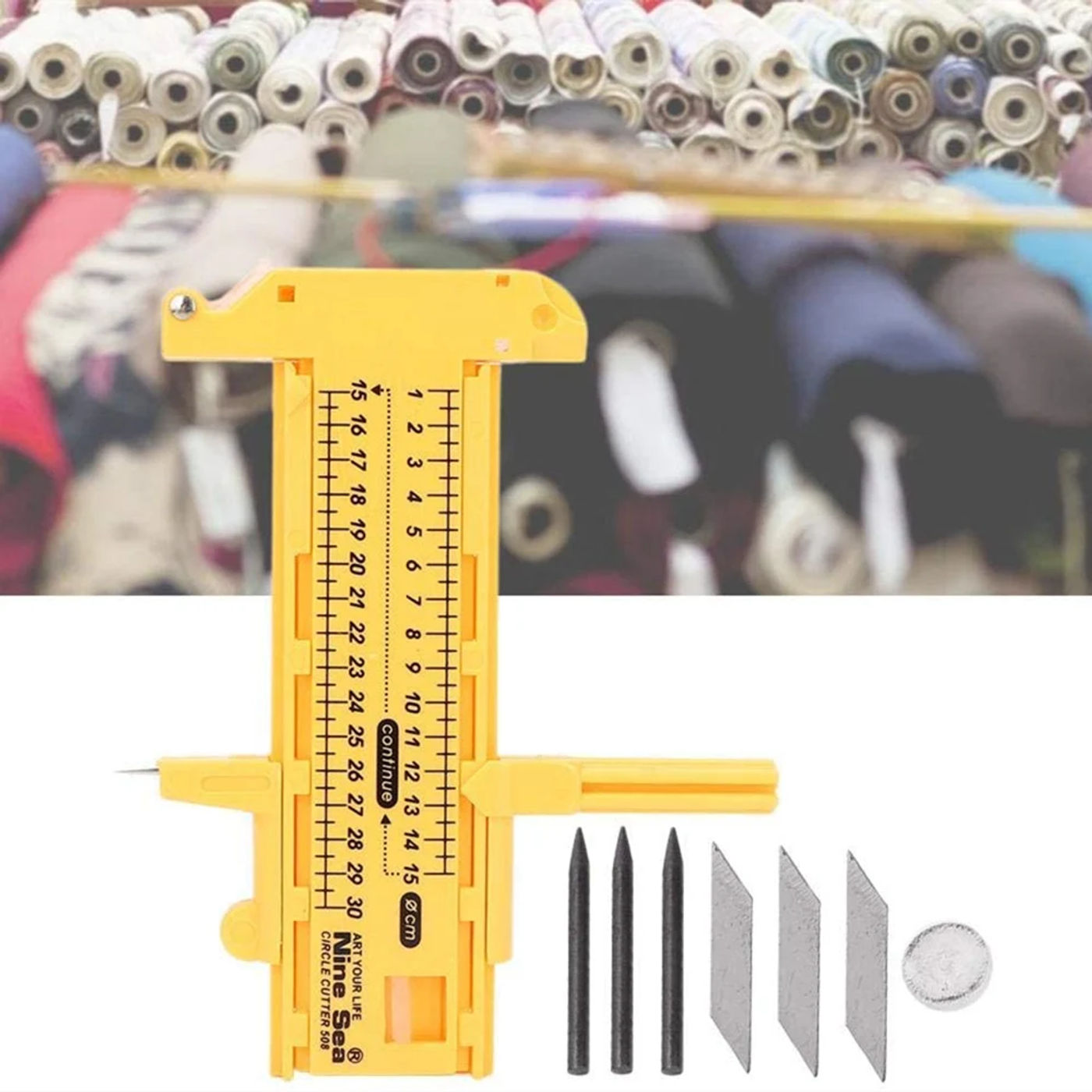 Description Picture 5 of itemCompass Circle Cutter Round Paper Knife, DIY Adjustable Circular Cardboard Paper Cutting Tools, Badge Button Maker Circle Cutter
