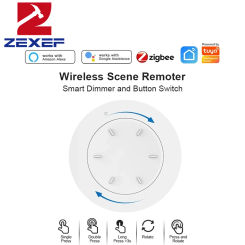 Tuya ZigBee Smart Knob Switch Dimmer Removeable Wireless Scene Linkage Push Button Light Automation Scenarion Remote Panel