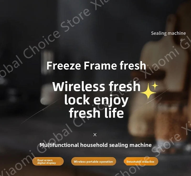 Description Picture 2 of itemXiaomi Mini Wireless Fully Automatic Vacuum Sealing Machine Household Small Portable Food Packaging Plastic Sealing Machine New