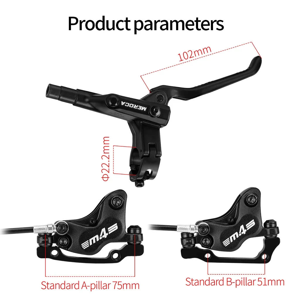 Description Picture 3 of itemMEROCA M4S 4-Piston Split Type Bicycle Hydraulic Brake Oil Pipe Front 850mm Rear 1600mm Length for Mountain Bike Brakes