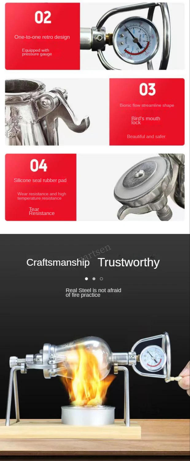 Description Picture 3 of itemHand Popcorn Machine Open Firing Popcorn Puffing Machine Stainless Steel Mini Popper Small Manual Popcorn Maker Open Firing