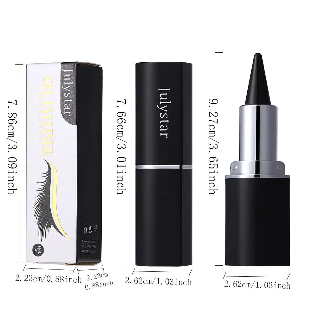 Description Picture 3 of itemMetallic Silver Smoky Eyeliner Cream Stick Matte Brown Black Silky Smooth Pointed Solid Eye Liner Gel Pencil Waterproof Make Up